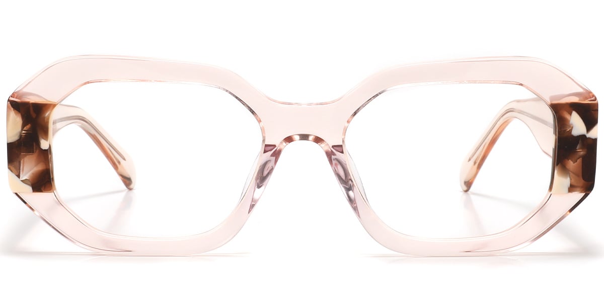 Acetate Rectangle Reading Glasses pattern-pink