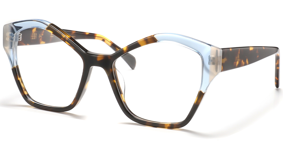 Acetate Geometric Reading Glasses pattern-tortoiseshell