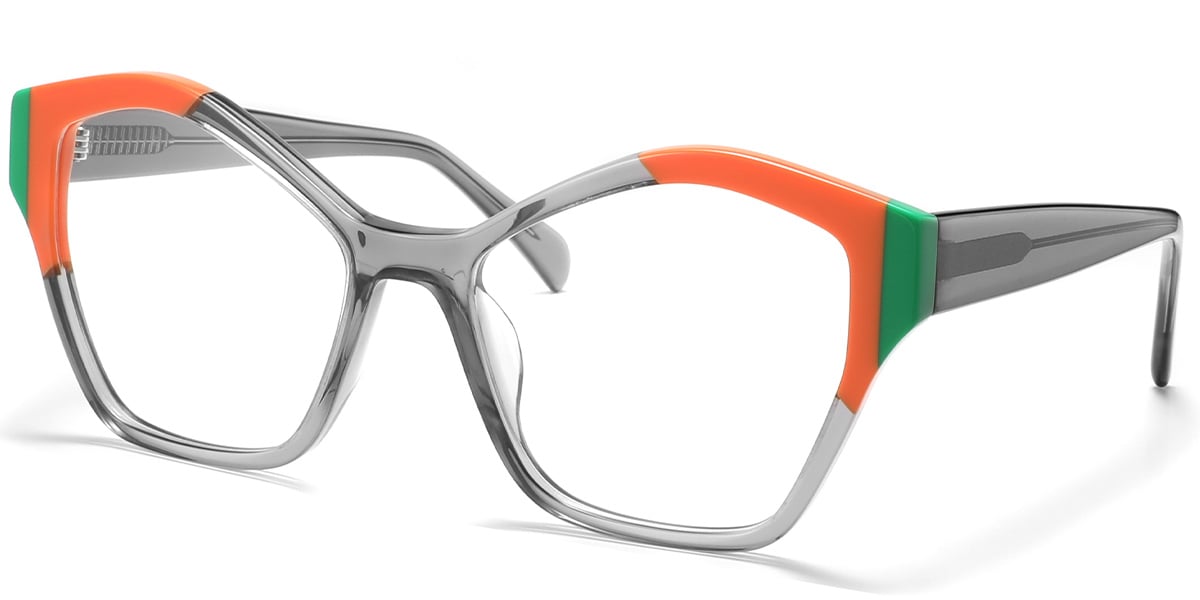 Acetate Geometric Reading Glasses pattern-grey