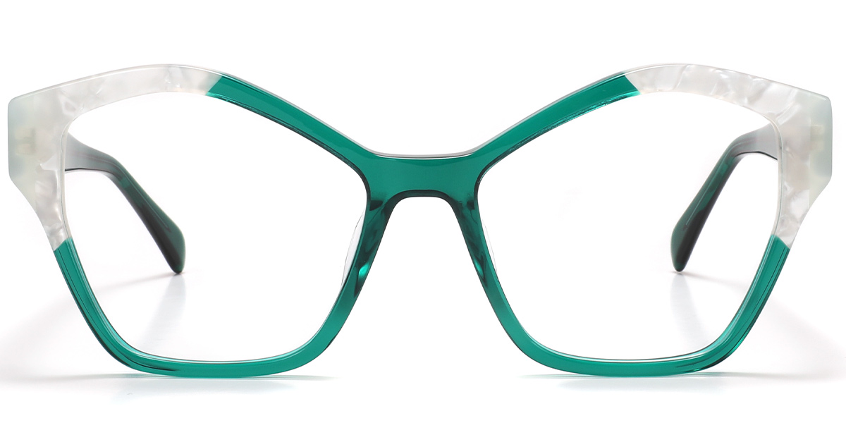 Acetate Geometric Reading Glasses pattern-green