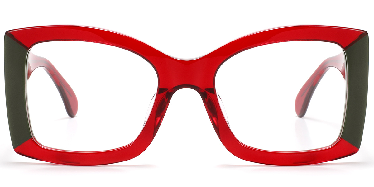 Acetate Square Reading Glasses pattern-red
