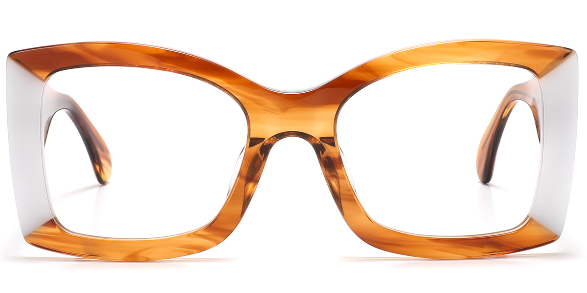 Acetate Square Reading Glasses pattern-yellow