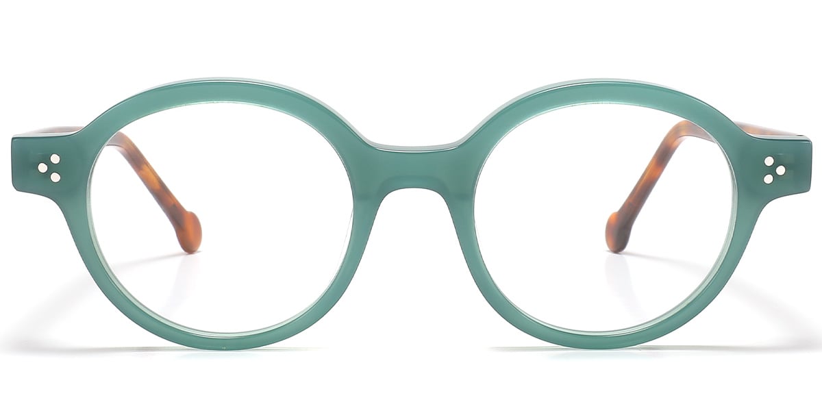 Acetate Round Reading Glasses green