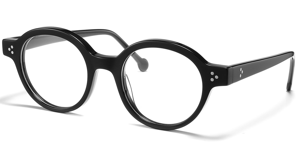 Acetate Round Reading Glasses black