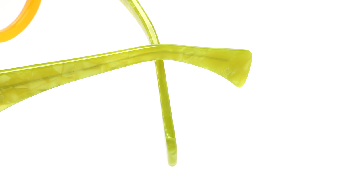 Acetate Round Geometric Reading Glasses translucent-yellow