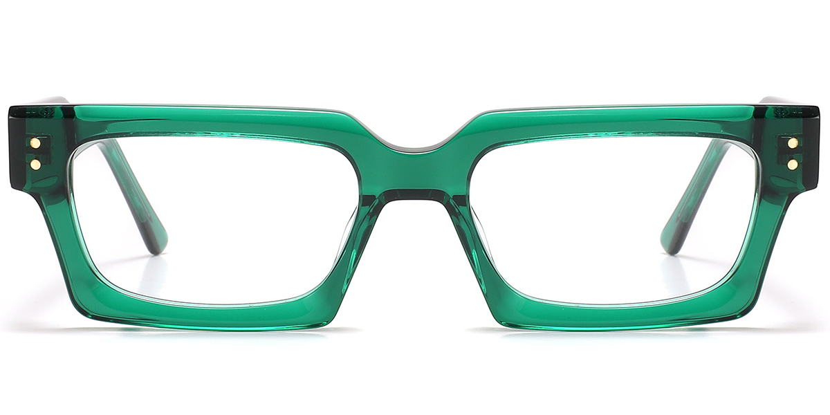 Acetate Rectangle Reading Glasses translucent-green