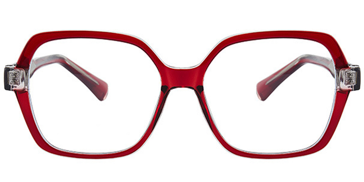 Square Reading Glasses translucent-red