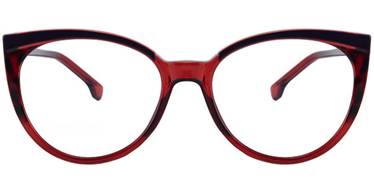 Oval Reading Glasses pattern-red