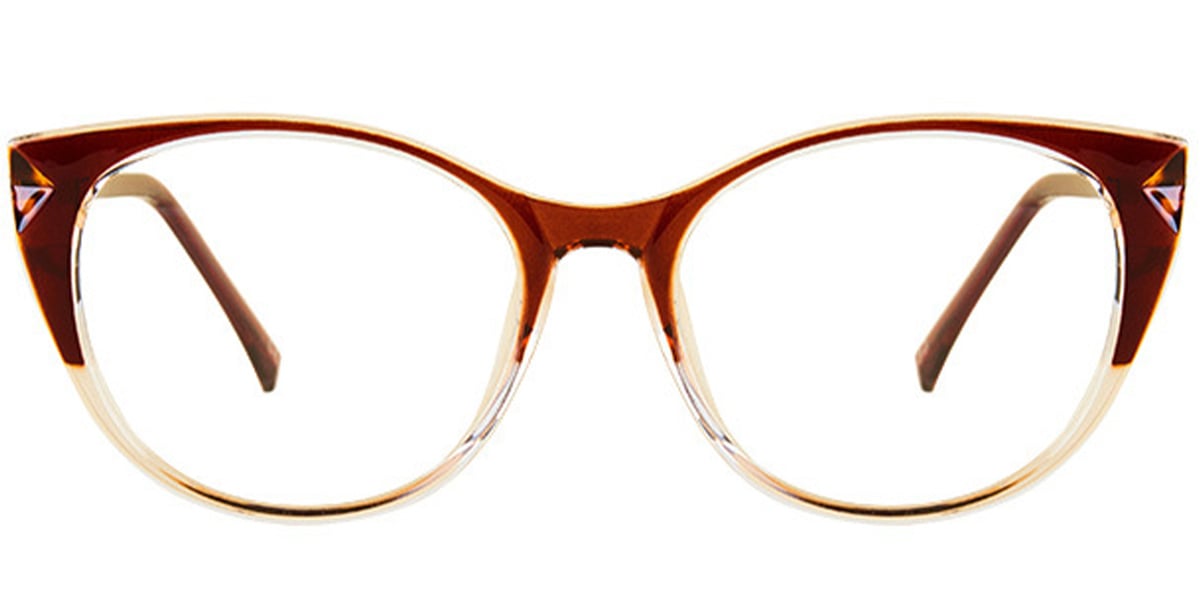 Oval Reading Glasses pattern-brown