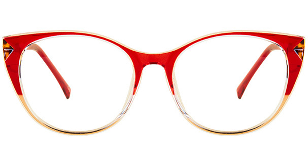 Oval Reading Glasses pattern-red
