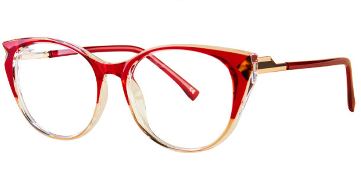Oval Reading Glasses pattern-red