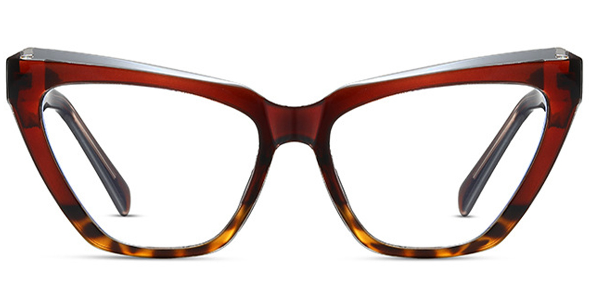 Cat Eye Reading Glasses pattern-brown