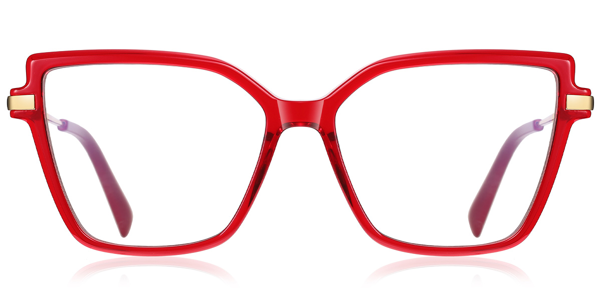 Square Reading Glasses translucent-red