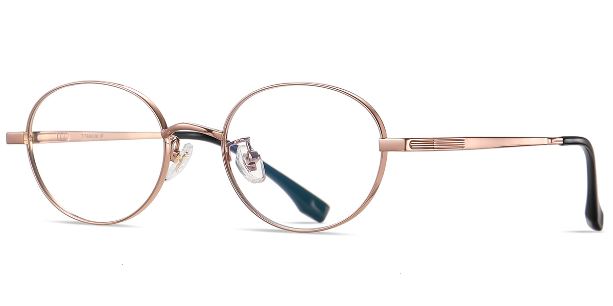 Titanium Oval Reading Glasses rose_gold