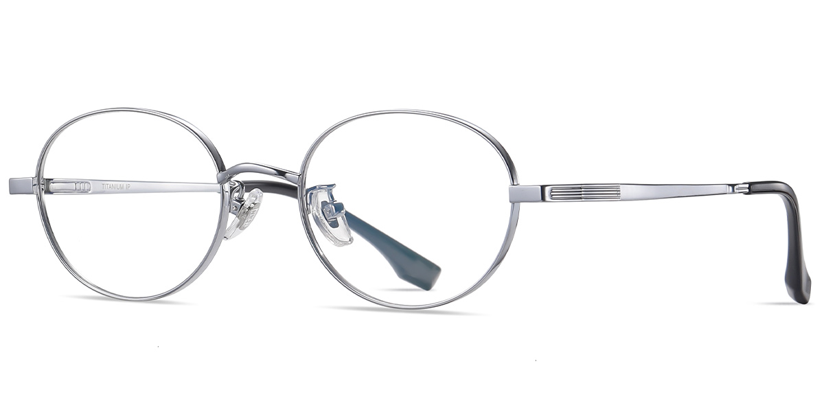 Titanium Oval Reading Glasses silver