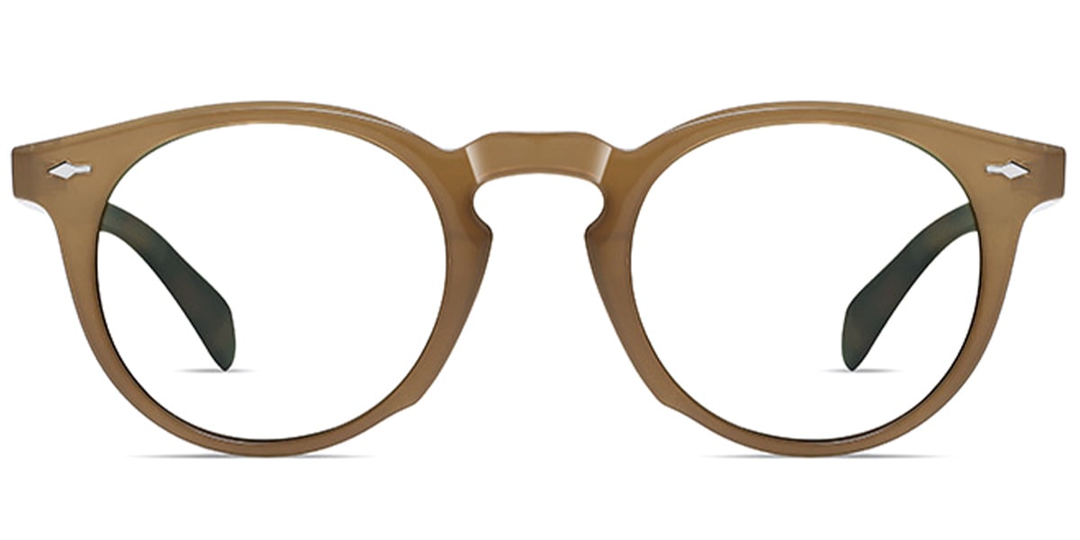 Acetate Round Reading Glasses brown