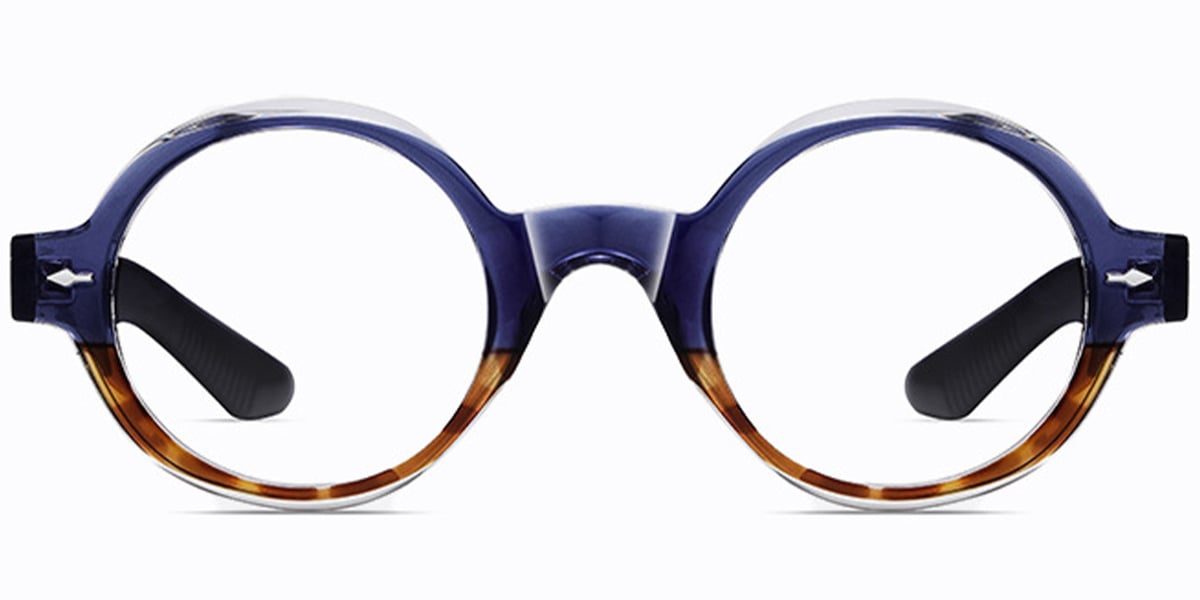 Acetate Round Reading Glasses pattern-blue