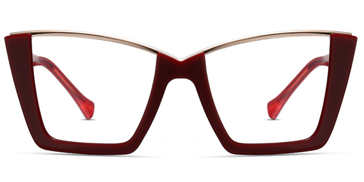 Square Reading Glasses red