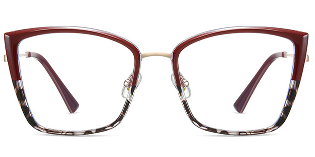 Square Reading Glasses pattern-wine_red