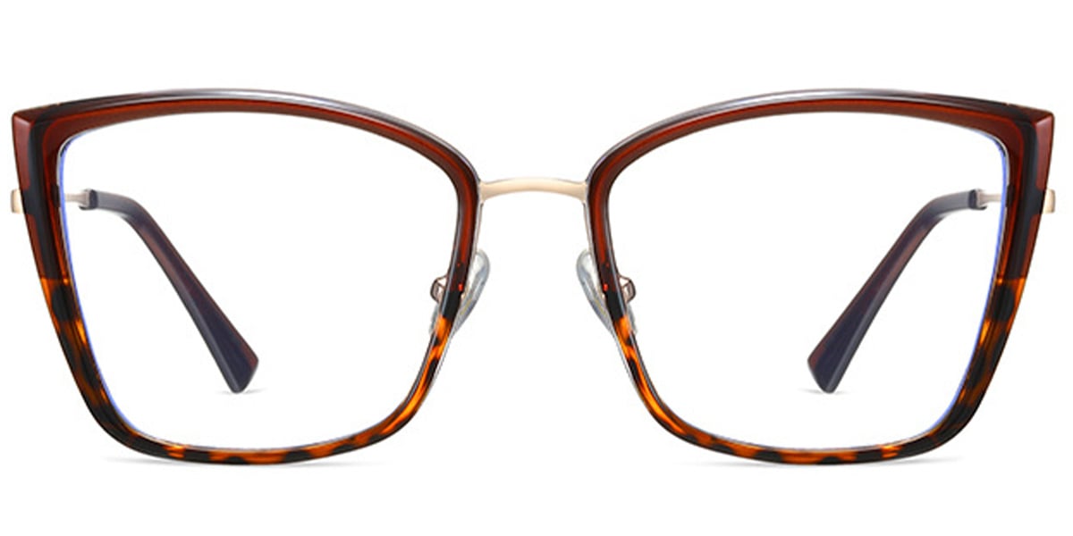 Square Reading Glasses pattern-brown