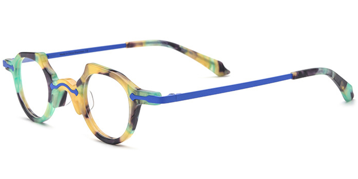 Acetate Geometric Reading Glasses pattern-blue