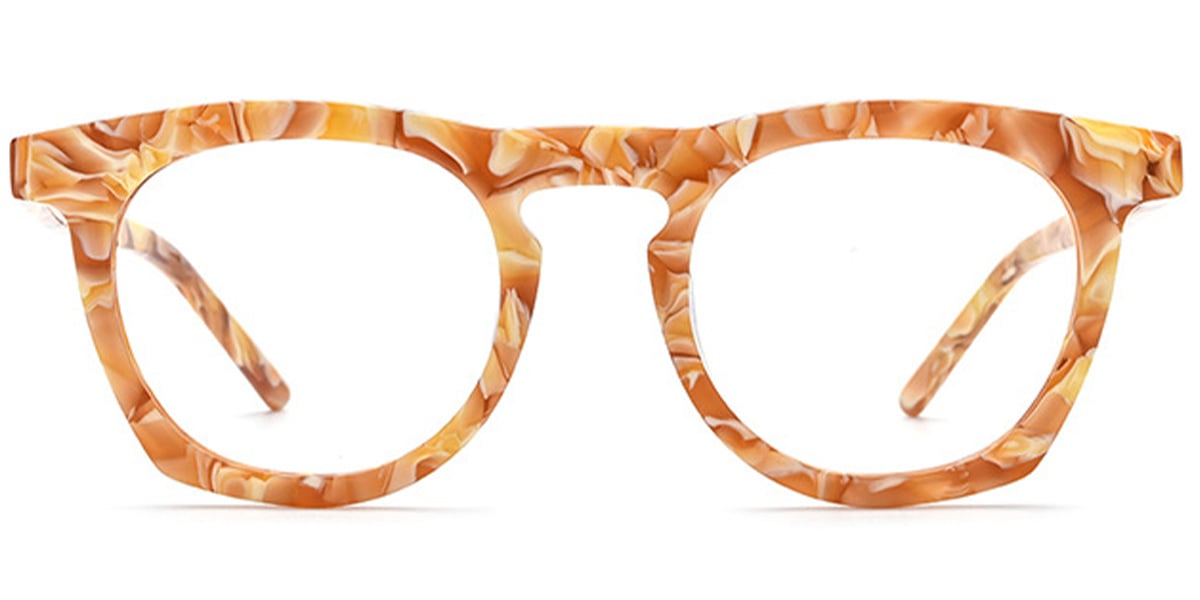 Acetate Square Reading Glasses pattern-orange