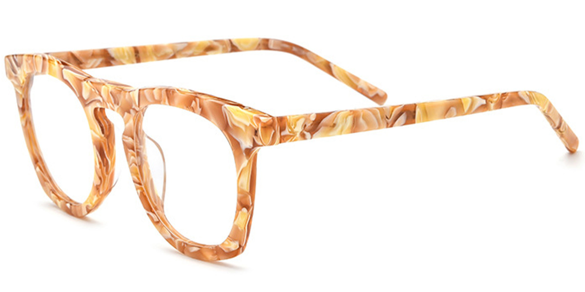 Acetate Square Reading Glasses pattern-orange