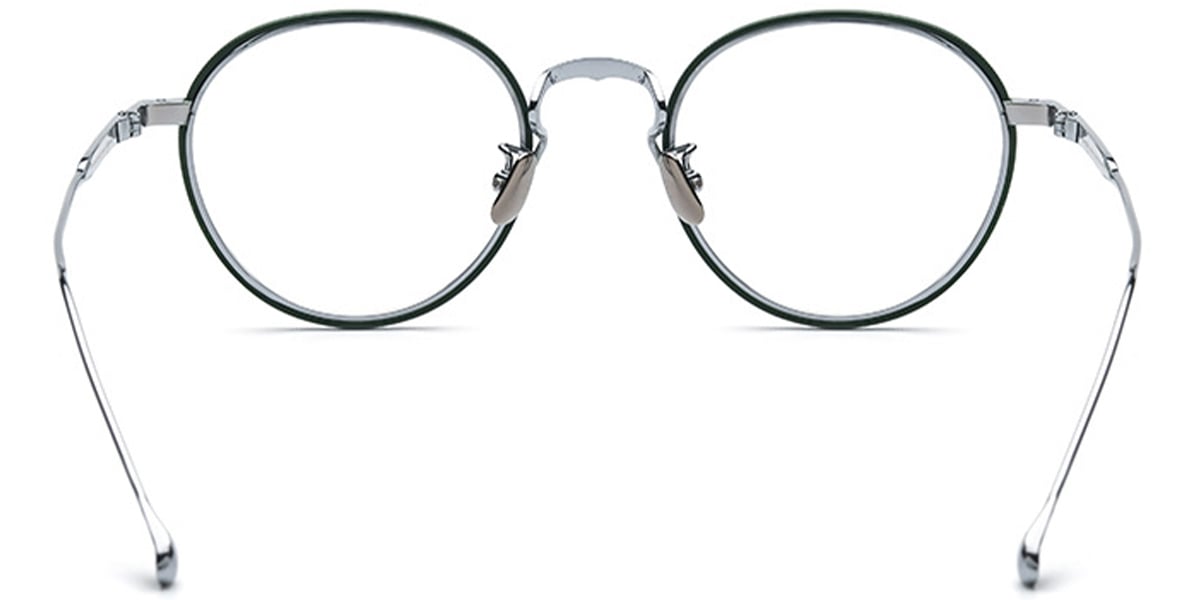 Titanium Round Reading Glasses silver-green