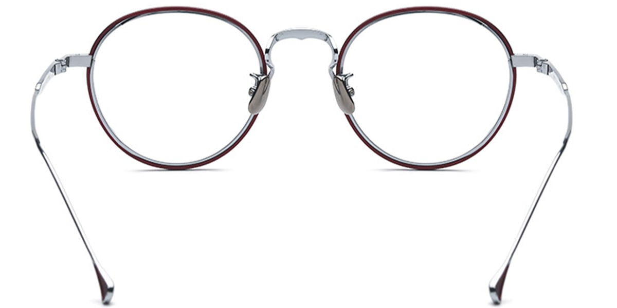 Titanium Round Reading Glasses silver-red