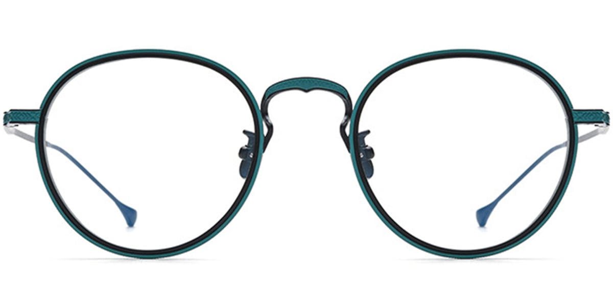 Titanium Round Reading Glasses black-blue