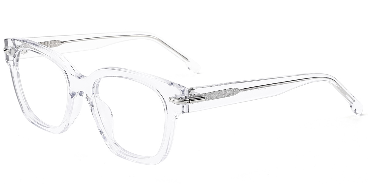 Acetate Square Reading Glasses translucent-white