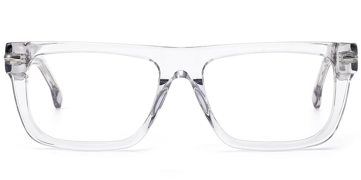 Acetate Rectangle Reading Glasses translucent-white