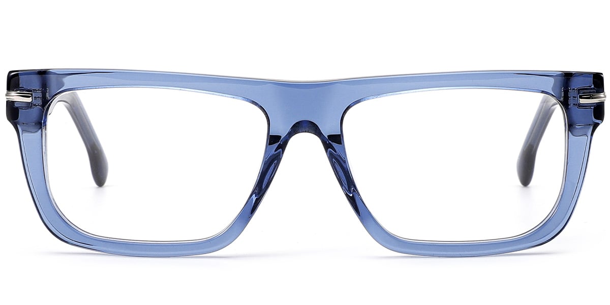 Acetate Rectangle Reading Glasses translucent-blue