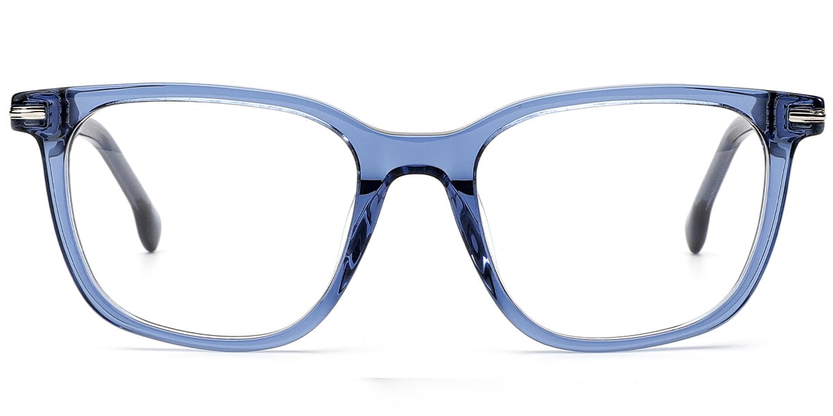 Acetate Square Reading Glasses translucent-blue