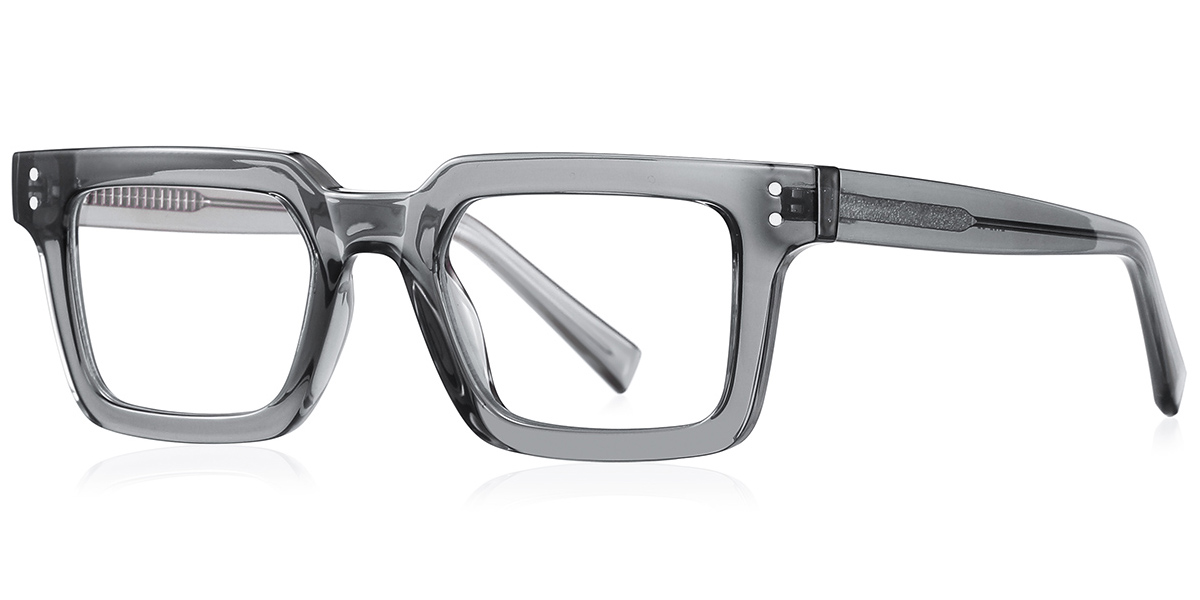 Rectangle Reading Glasses translucent-grey