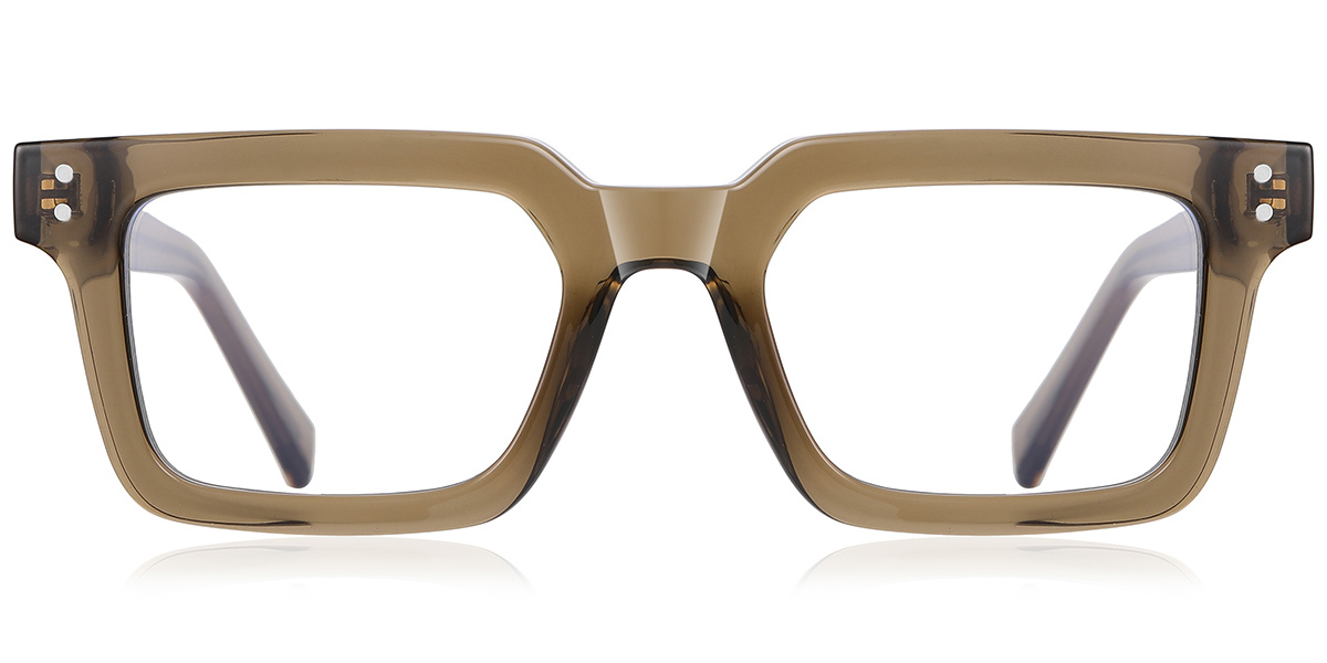 Rectangle Reading Glasses translucent-brown