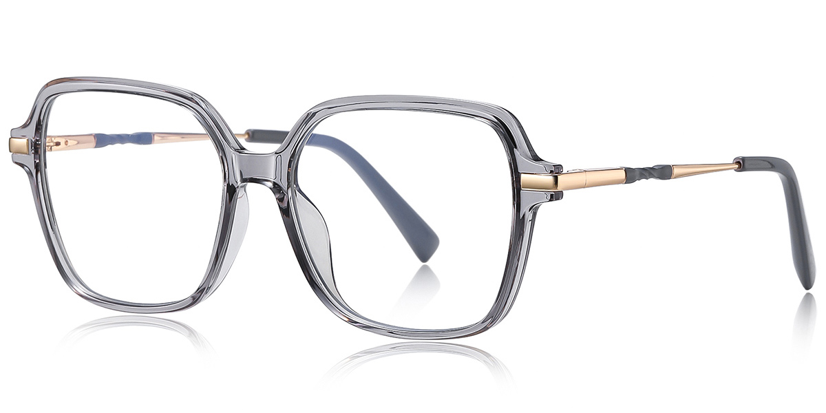 Square Reading Glasses translucent-grey