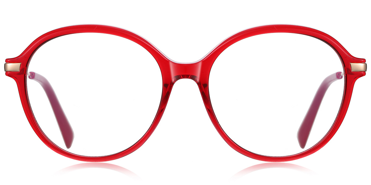 Round Reading Glasses translucent-red