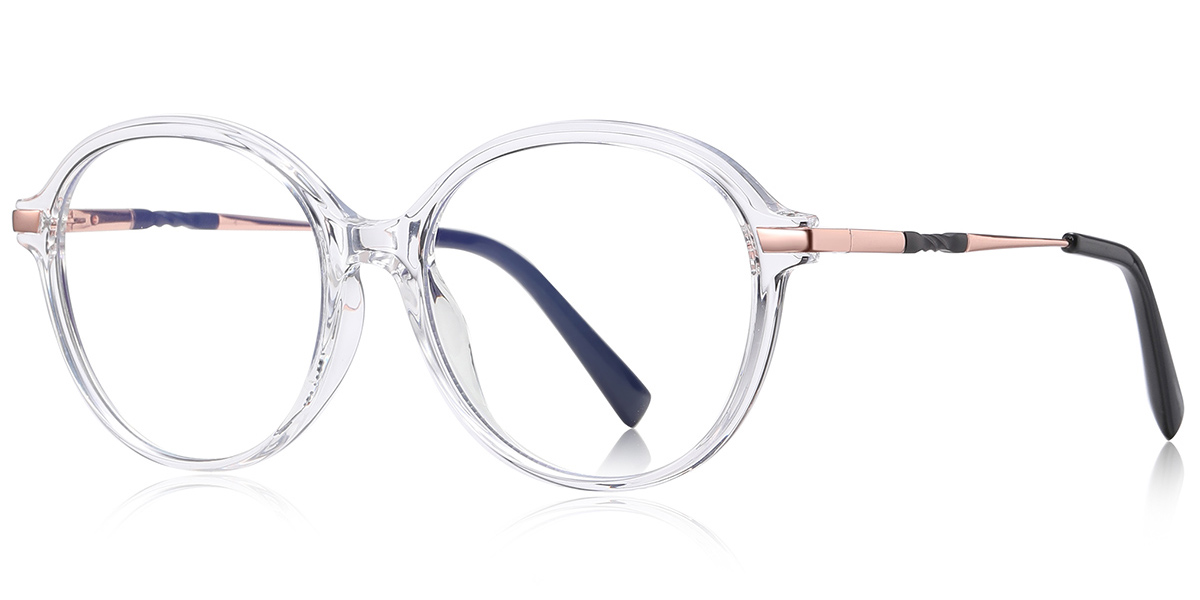 Round Reading Glasses translucent-white