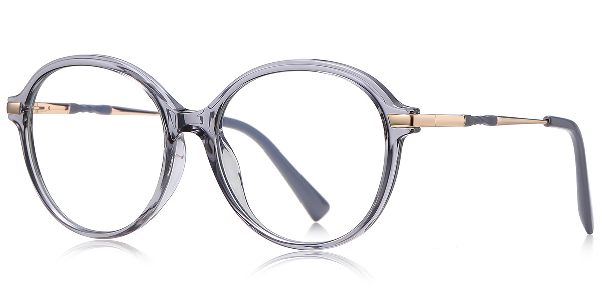 Round Reading Glasses translucent-grey