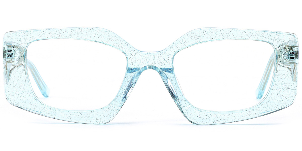 Acetate Rectangle Reading Glasses translucent-blue