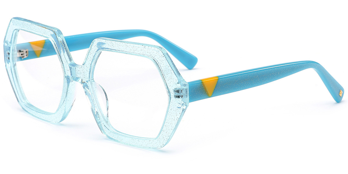 Acetate Square Reading Glasses translucent-blue