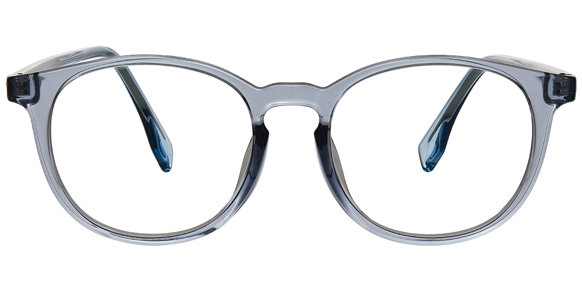 Acetate Round Reading Glasses translucent-blue