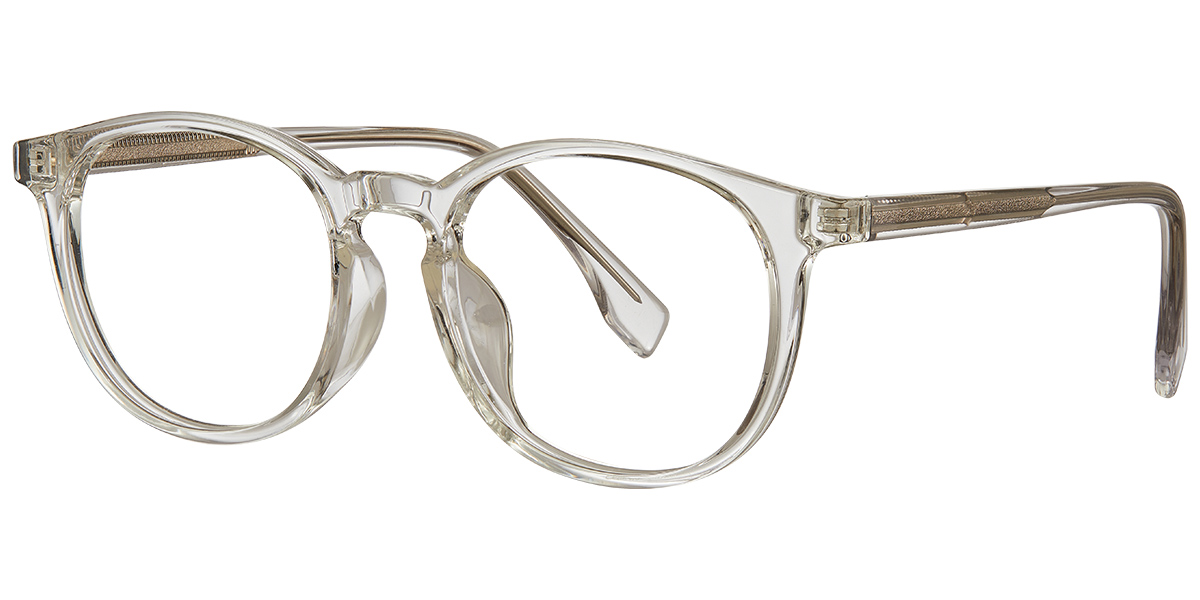 Acetate Round Reading Glasses translucent-white