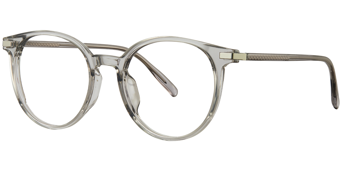 Acetate Round Reading Glasses translucent-grey