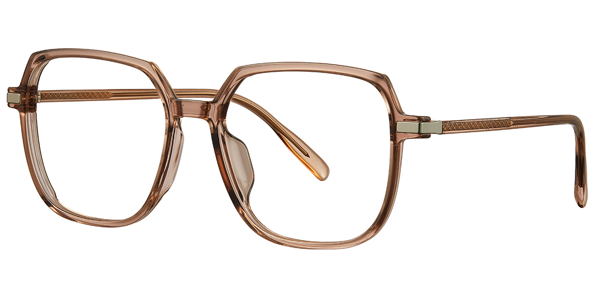 Acetate Square Reading Glasses translucent-brown