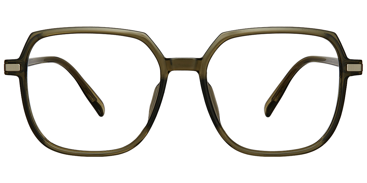 Acetate Square Reading Glasses translucent-green