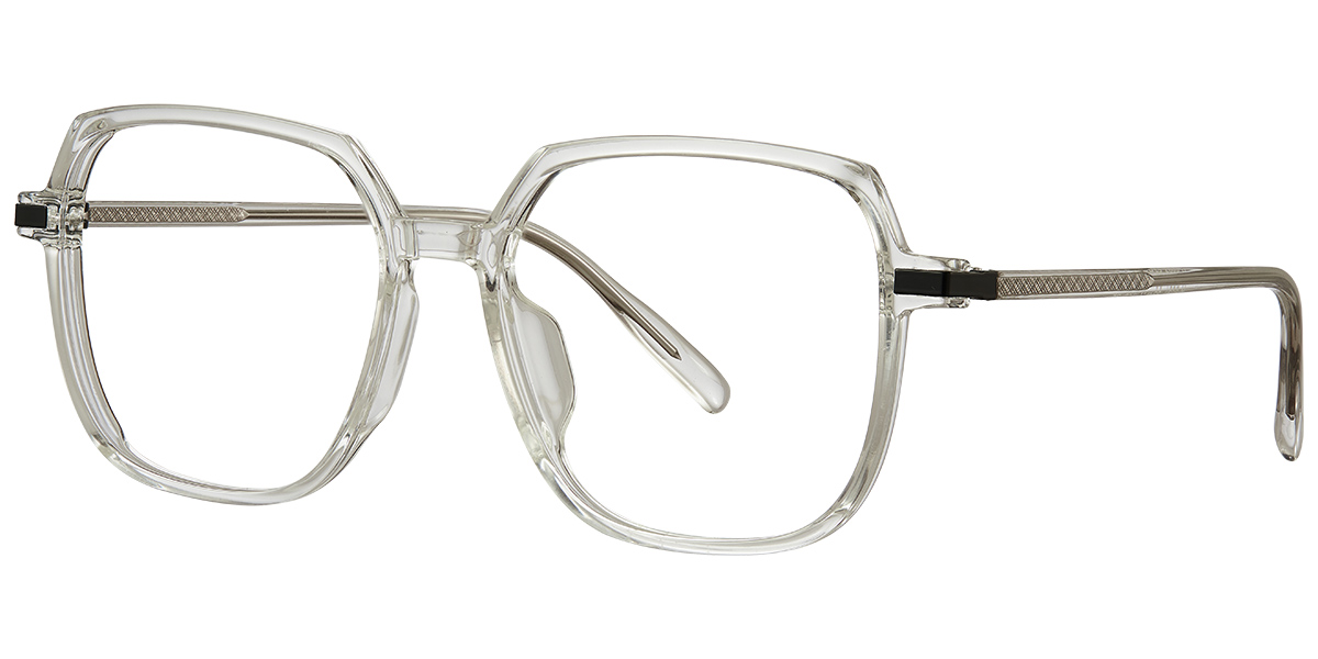 Acetate Square Reading Glasses translucent-white