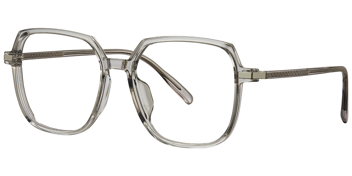 Acetate Square Reading Glasses translucent-grey