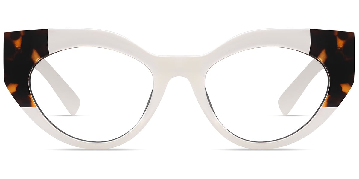 Geometric Reading Glasses pattern-white